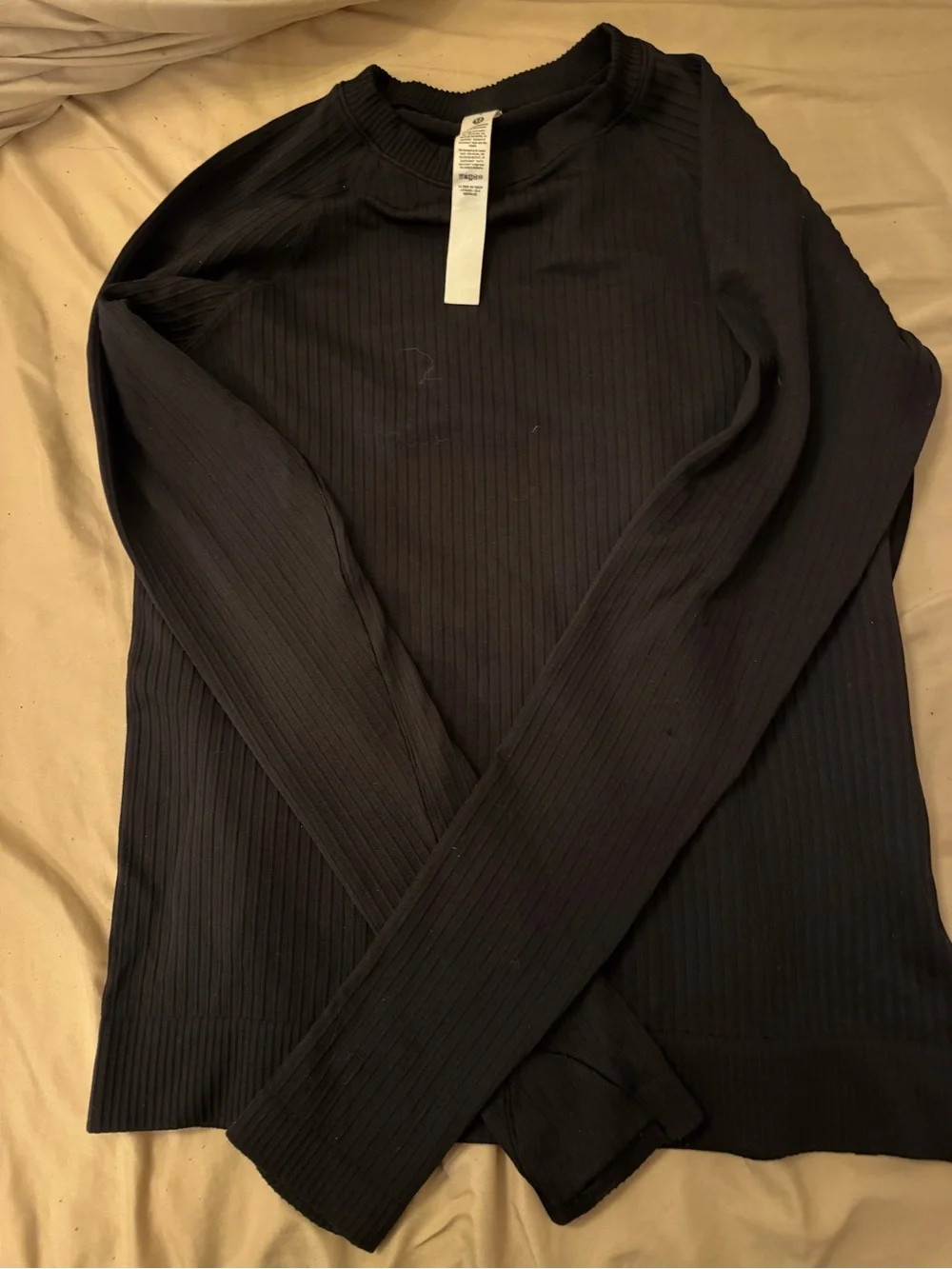 lululemon athletica Black Ribbed Slim Long Sleeve Top